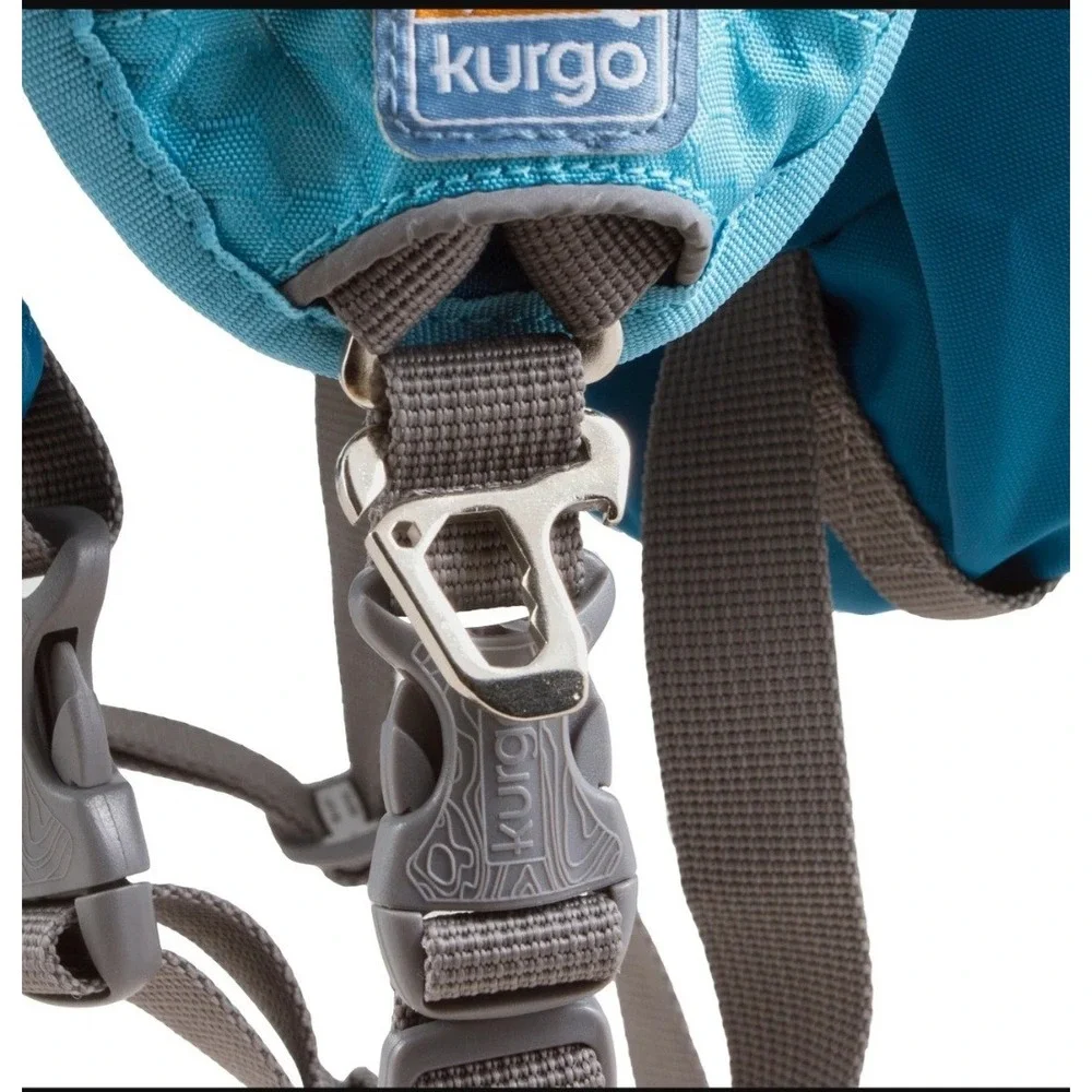 Kurgo Baxter Dog Backpack Blk/Orange Zip Saddle Bags Hiking Running Walking